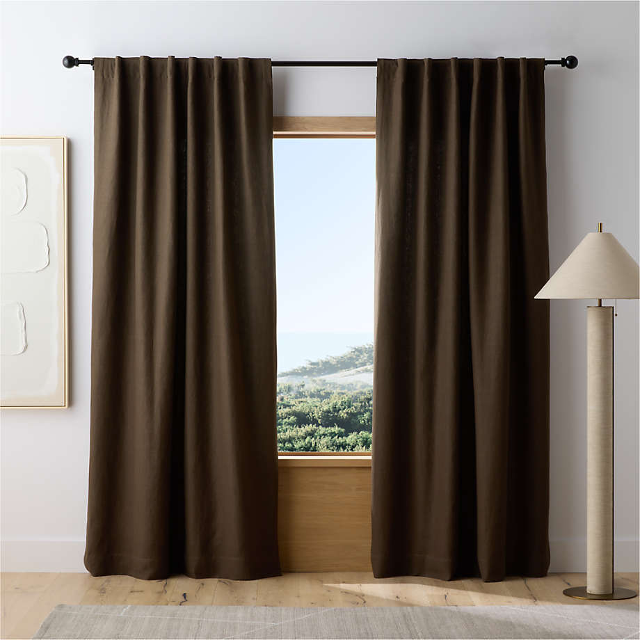 European Flax Certified Linen Window Curtain Panel-96"