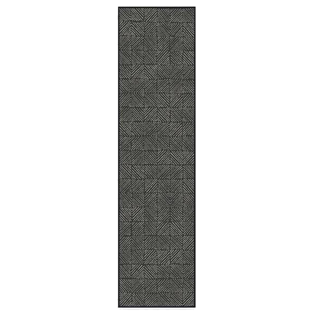Outdoor Parquet Black Rug-2.5'x10'