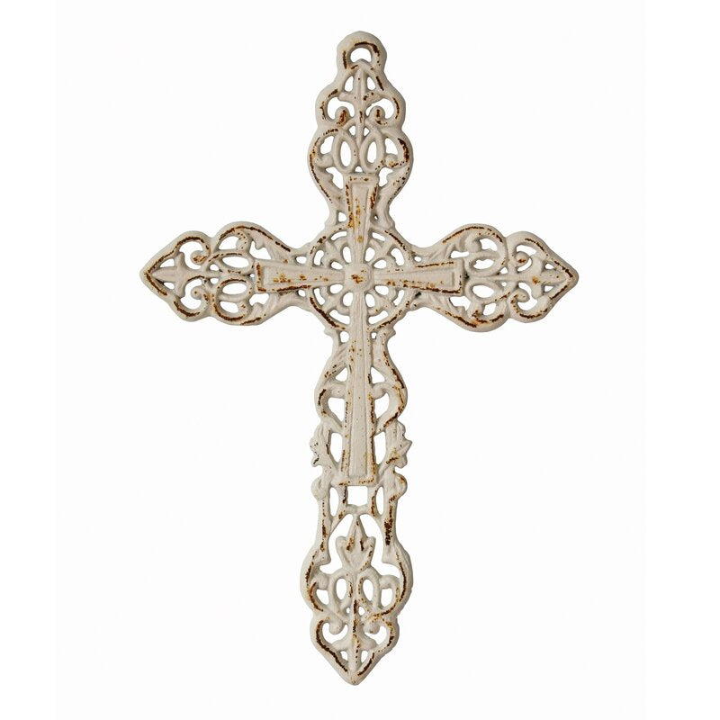 Worn Cast Iron Cross Wall Decor