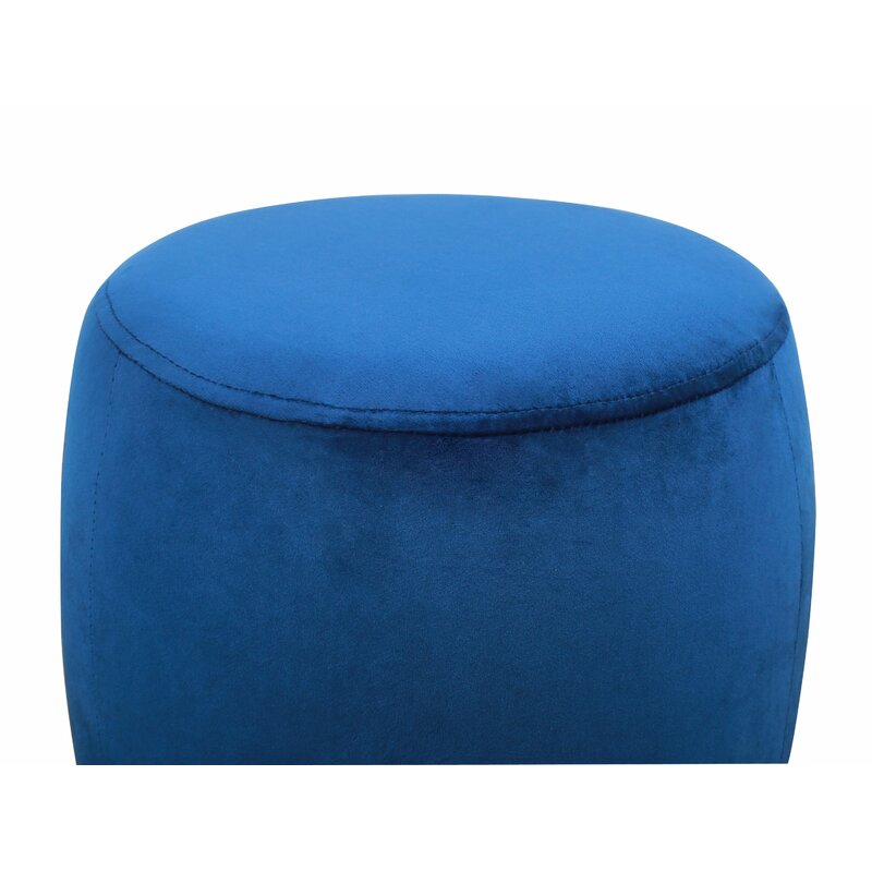 Cecillia Velvet Round Pouf Ottoman