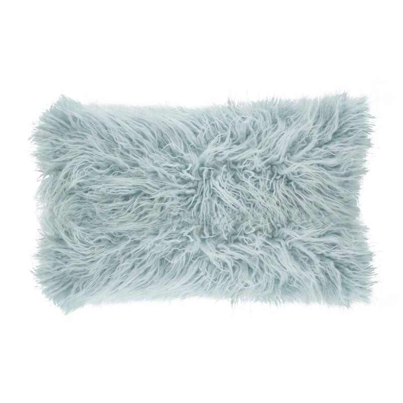 Whipton Mongolian Faux Fur Lumbar Pillow No Insert 20"x12"