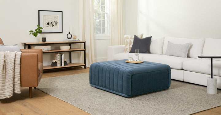 Sefto Saltwater Blue Ottoman