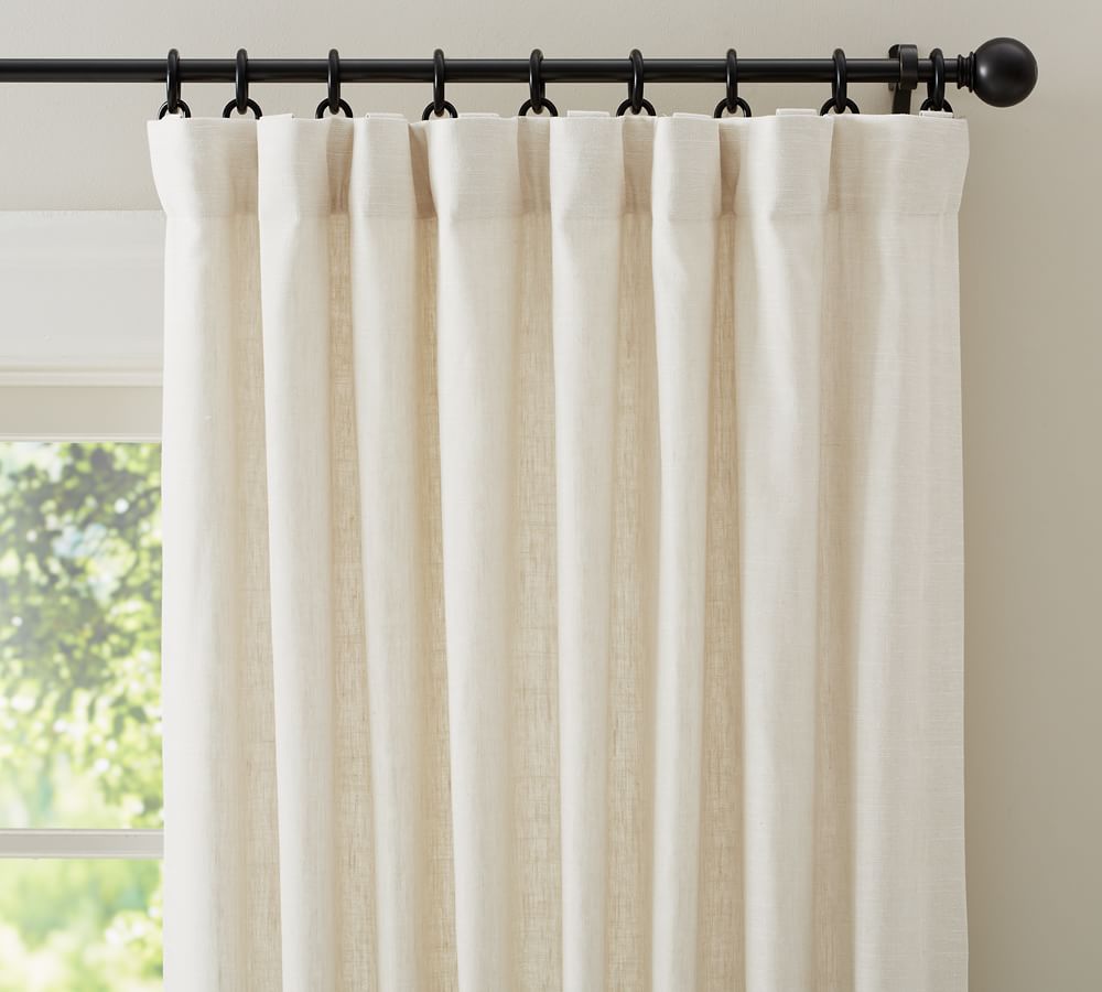 Jep Linen Blended Semi Sheer Rod Pocket Curtain Pair