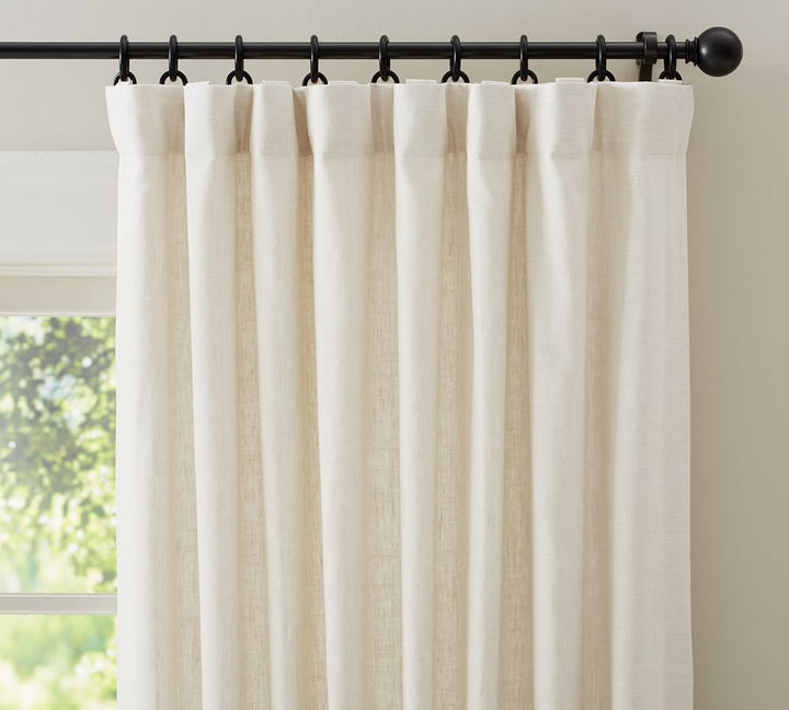 Jep Linen Blended Semi Sheer Rod Pocket Curtain Pair