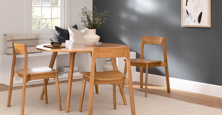 Gusfa Oak Stackable Dining Chair Set Of 2