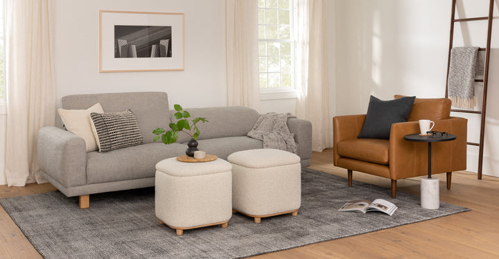 Maribo Ivory Boucle Storage Ottoman