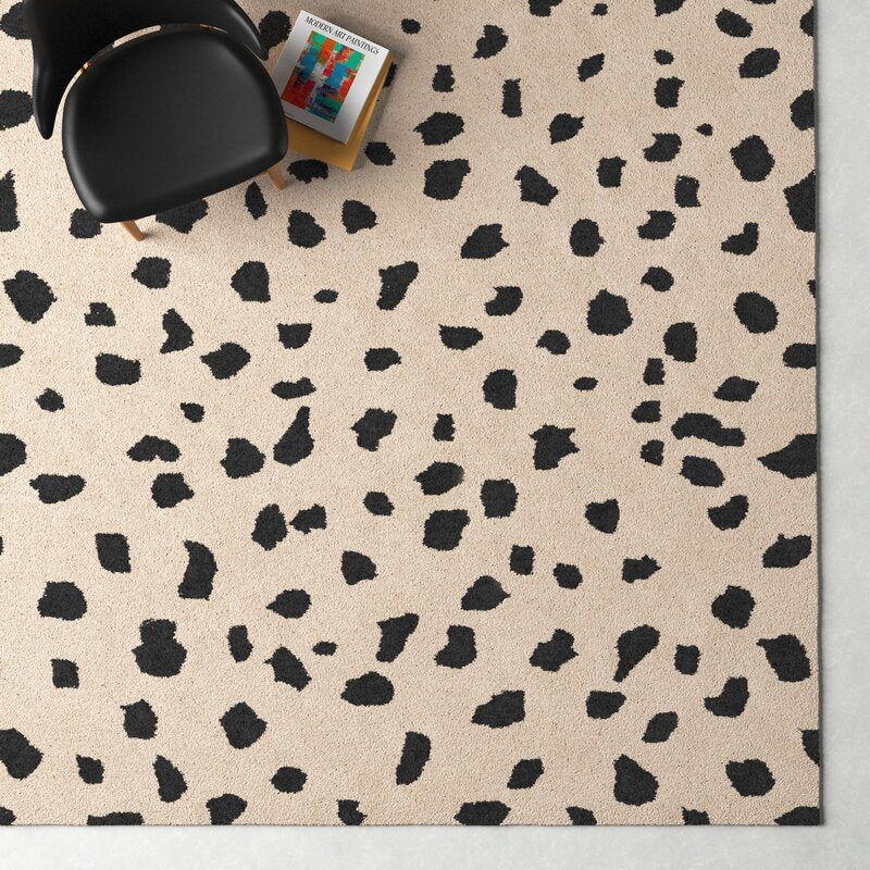 Jayson Animal Print Tufted Wool Area Rug 9'x13'