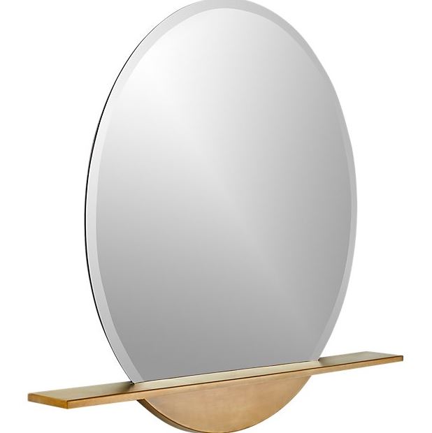 Perch Round Mirror With Shelf