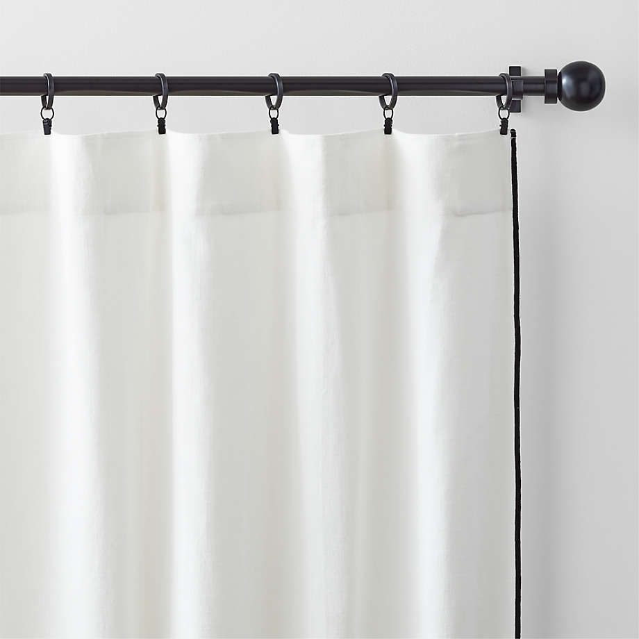 Crisp White Merrow Stitch Window Curtain Panel 96