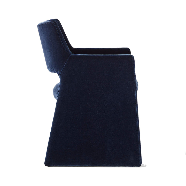 FOLEY FAUX MOHAIR NAVY DINING CHAIR