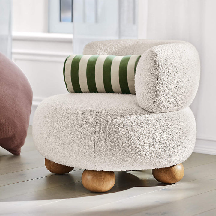 Oki Ivory Boucle Kids Lounge Chair