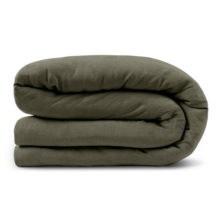 Alto Linen Green Duvet Cover-King