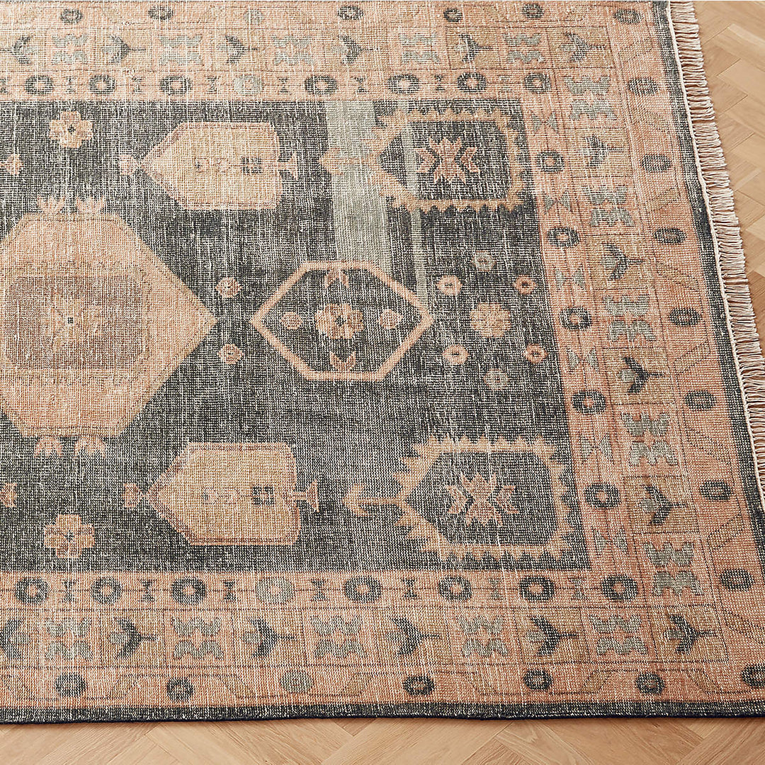 Aracati Navy Blue New Zealand Wool Area Rug 8'x10'