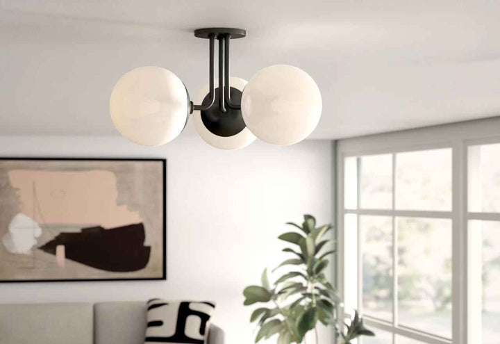 Luna Glass Semi Flush Mount