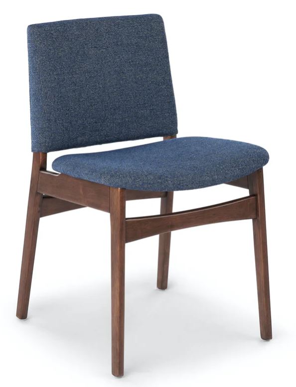 Nosh Denim Blue Walnut Dining Chair Set Of 2
