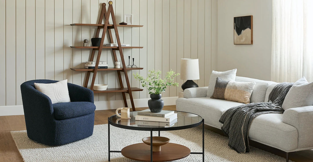 Turoy Catalina Blue Boucle Swivel Chair