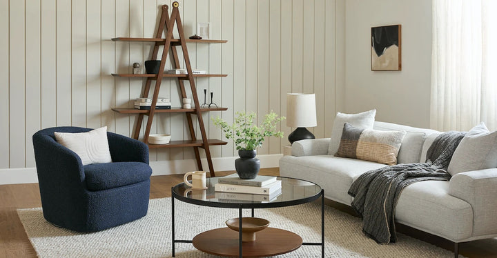 Turoy Catalina Blue Boucle Swivel Chair