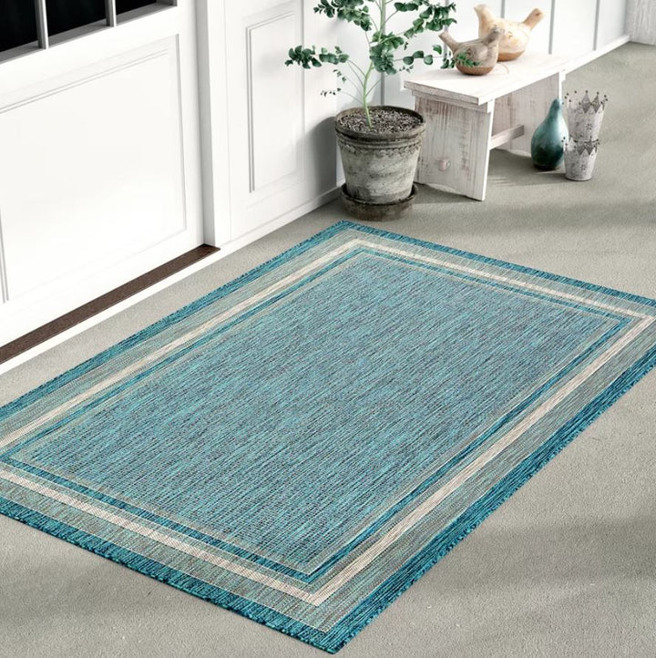 Tollette Teal Outdoor Area Rug-8'x11'4"