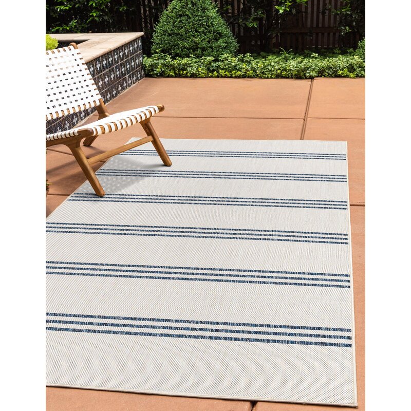 Striped Ivory Area Rug-7'.10"x10'
