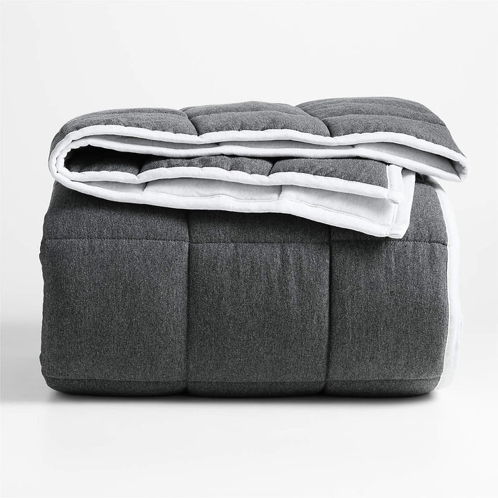 Comfy Tee Charcoal Reversible Organic Cotton Jersey Kids Quilt-Twin