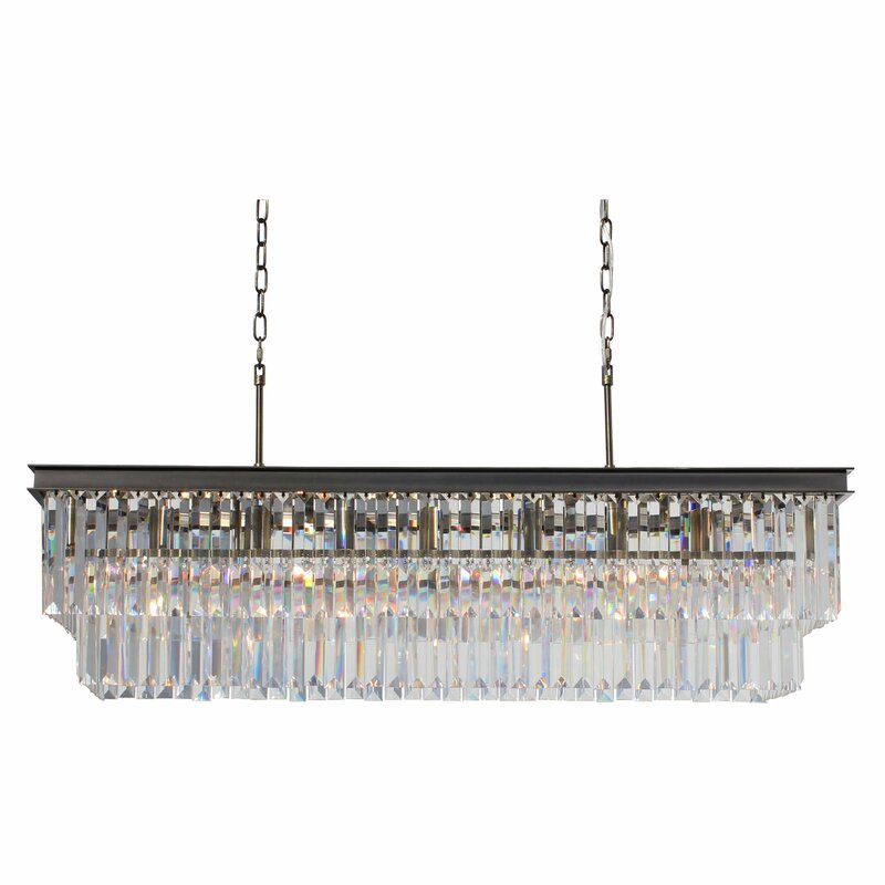 Kratika 8 Light Unique Statement Square Rectangle Chandelier