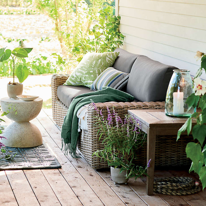 ABACO OUTDOOR SOFA WITH GRAPHITE SUNBRELLA