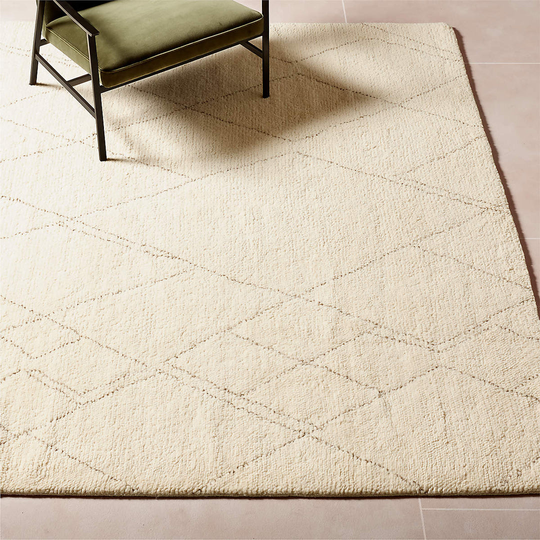 Diamant Warm White Wool Area Rug 10'x14'