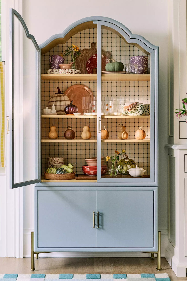 Livia Glass Wood Storage Hutch