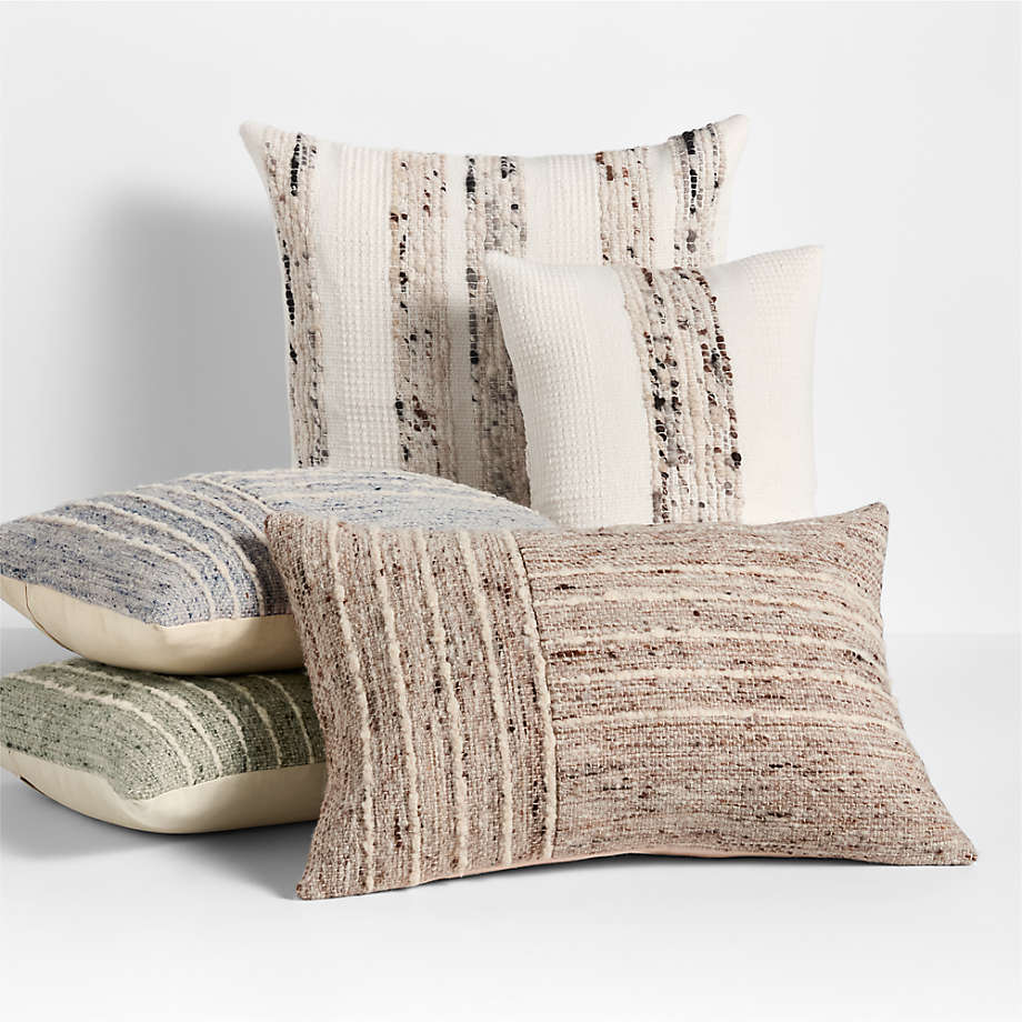 Bozeman Wool Blend Beige Throw Pillow