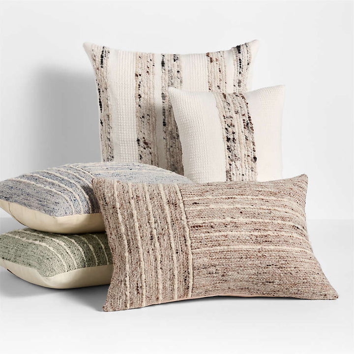 Bozeman Wool Blend Beige Throw Pillow