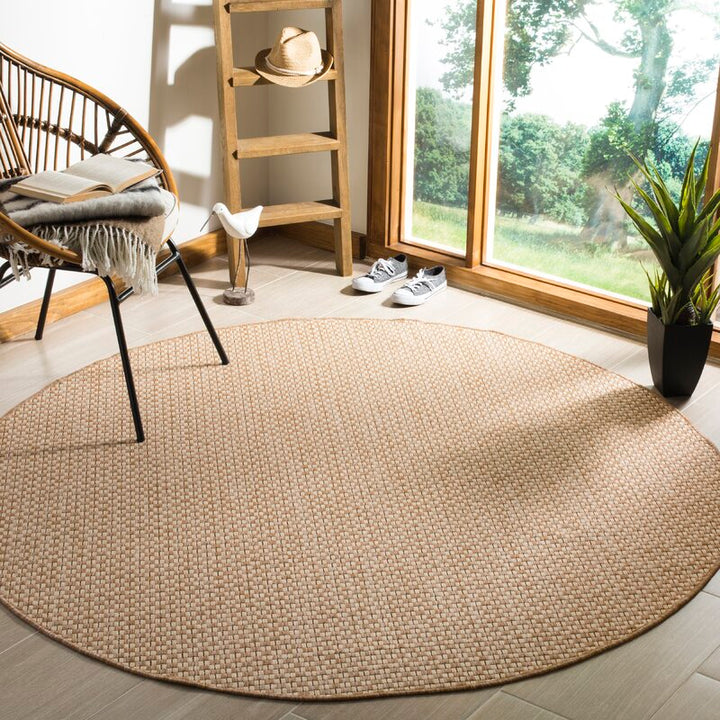 Kaylah Geometric Beige Indoor Outdoor Area Rug-6'7"x6'7"