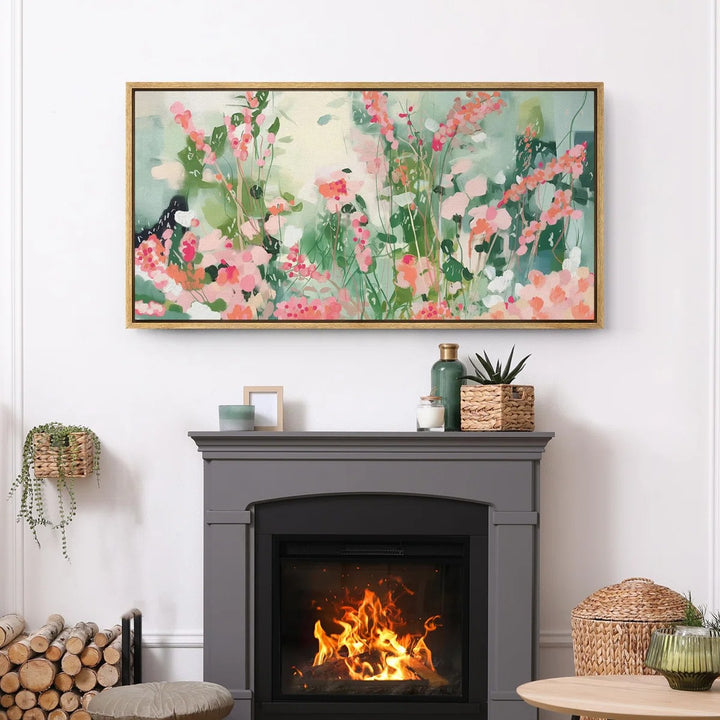 Blossom Bliss Abstract Floral Modern Art 60x30