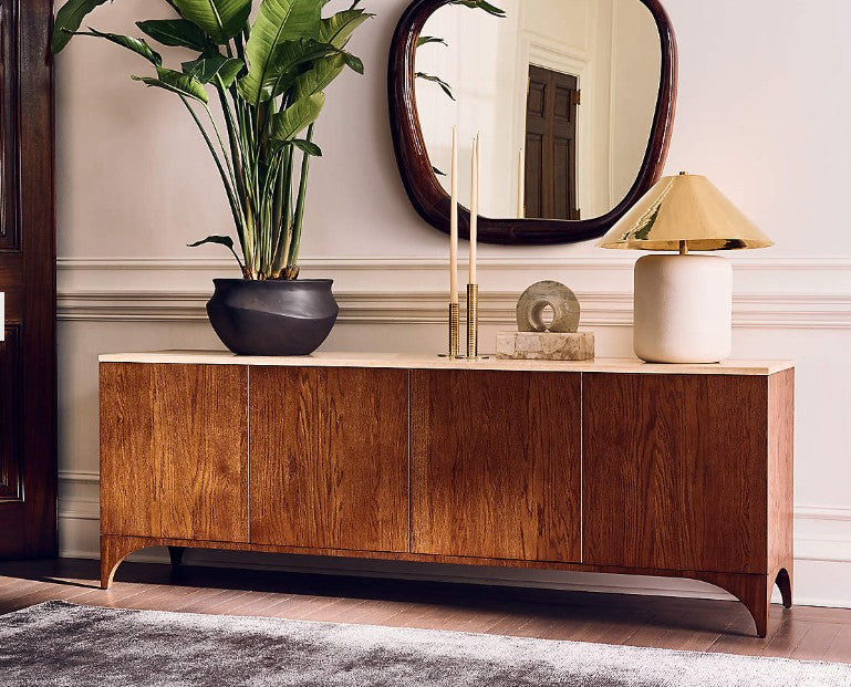 Roane 80" Oak Wood Media Console