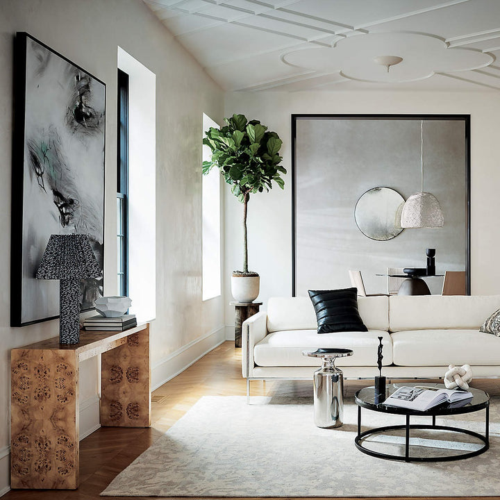 NicheI Burl Wood Console Table