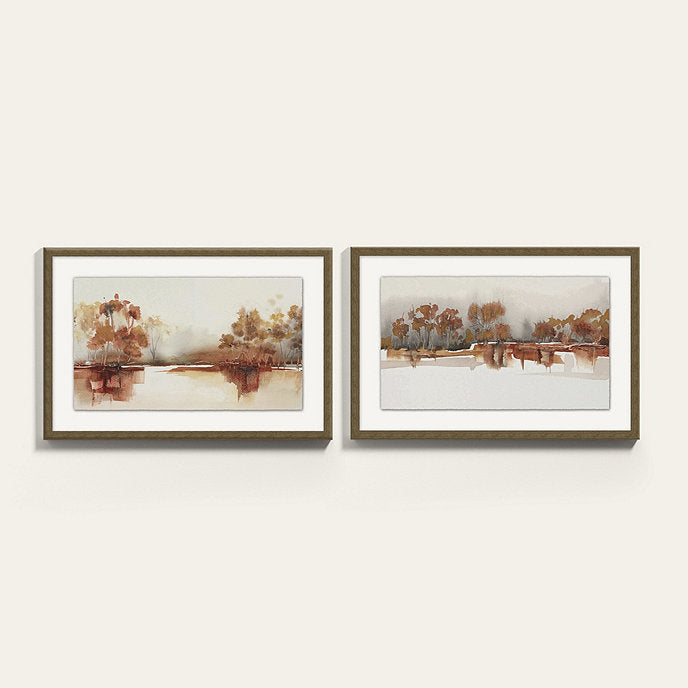Autumn Lake Art With Frame