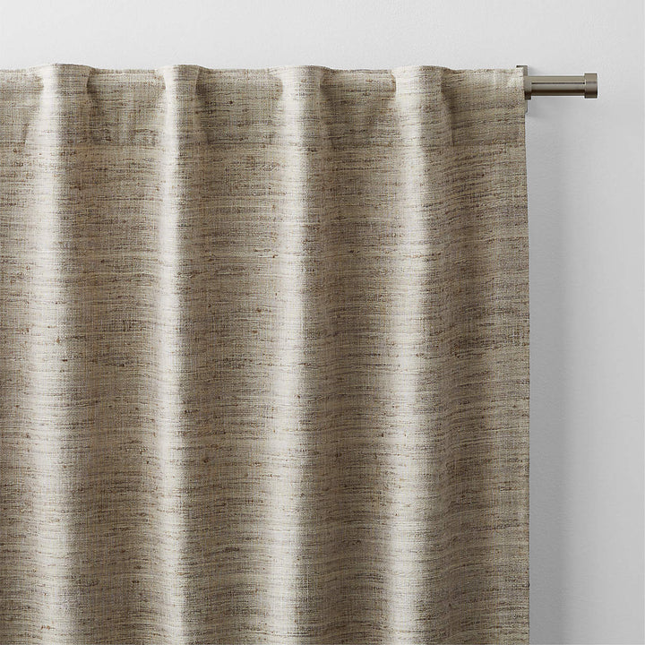 Trevino Warm Beige Cotton Silk Blend Window Curtain Panel-96"
