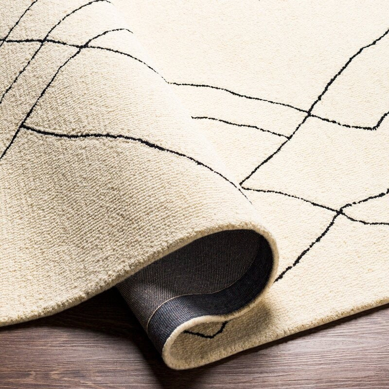 Isla Hand Tufted Wool CreamBlack Rug