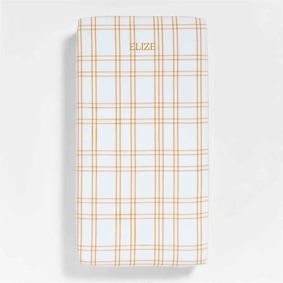 Stax Savannah Yellow Yarn Dyed Organic Cotton Baby Crib Fitted Sheet