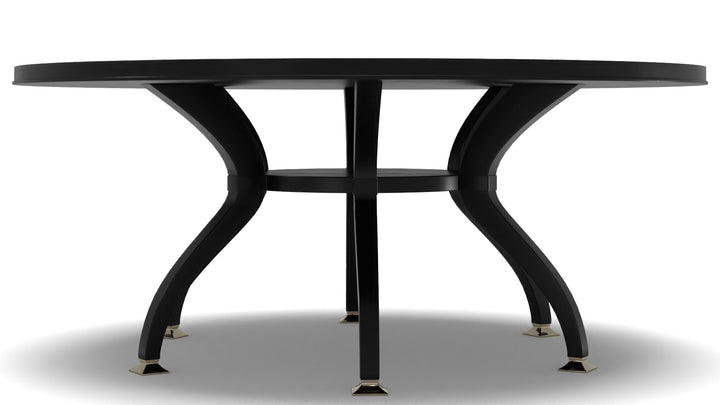 Caracole Total Eclipse Modern Black Wood Round Dining Table