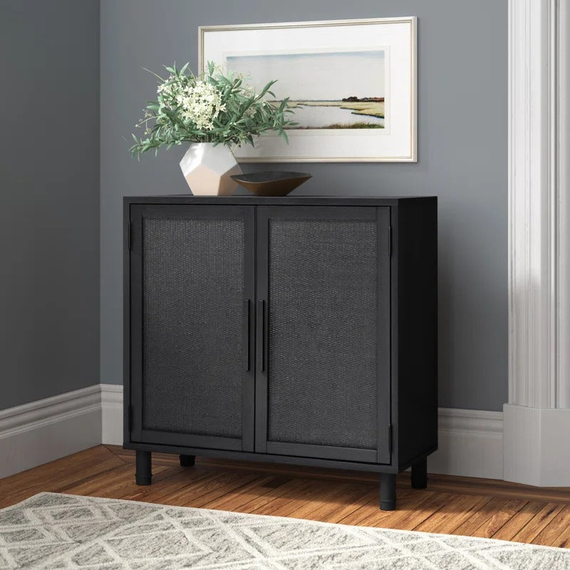 Delancey 2 Door Rattan Accent Cabinet
