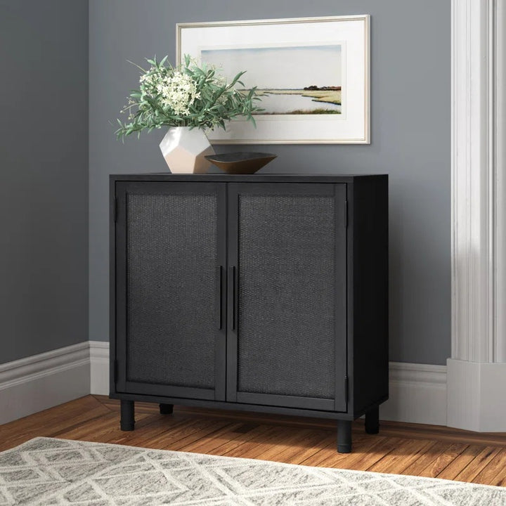 Delancey 2 Door Rattan Accent Cabinet