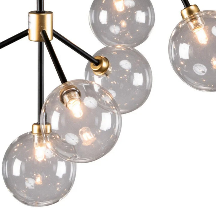 20 Light Two Tone Glass And Metal Chandelier
