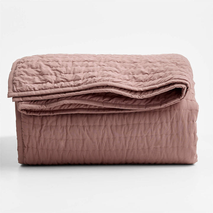 Cozy Cloud Plum Rose Washed Organic Cotton Kids Quilt-Queen