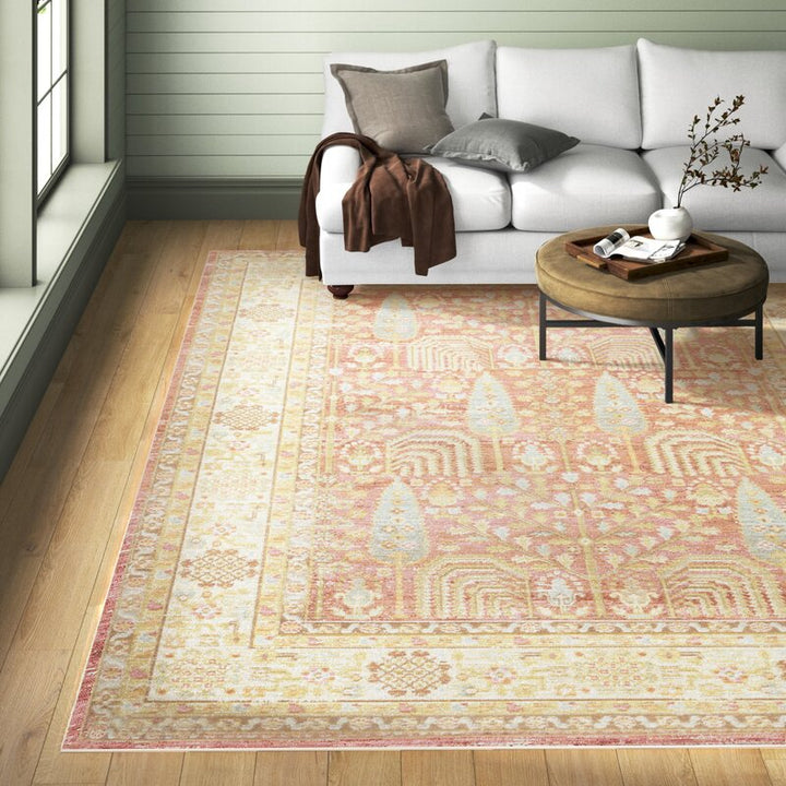Richards Power Loom Area Rug In Pink Beige-9'3"x11'10"