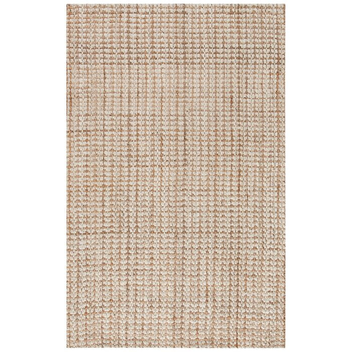 Crick Handmade Flatweave Jute Sisal Ivory Light Brown Area Rug-7'x7'