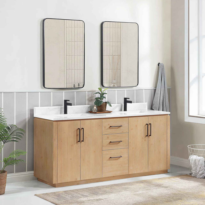 Cloverfield Double Bathroom Vanity with Cultured Marble Top
