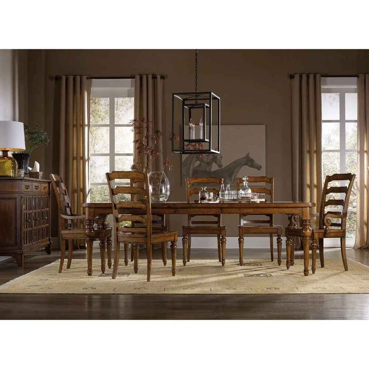 Gabriel Updated Traditional Brown Wood Extendable Rectangular Dining Table