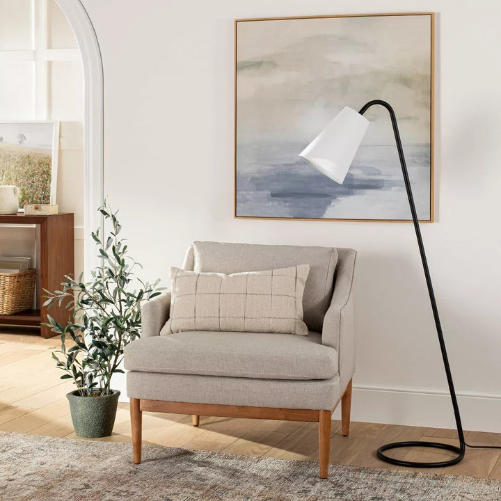 Howell Upholstered Accent Chair with Wood Base