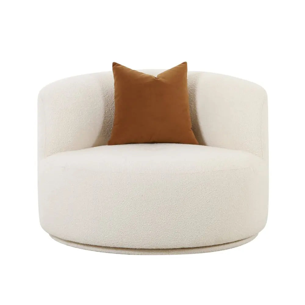 Clif Boucle Swivel Chair - Ivory