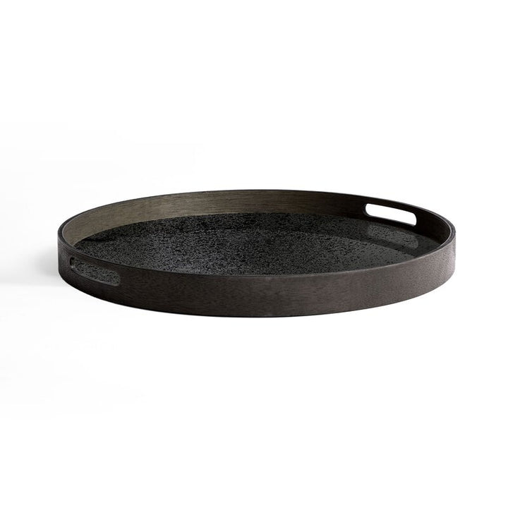 Classics Black Mirror Round Serving Decorative Tray